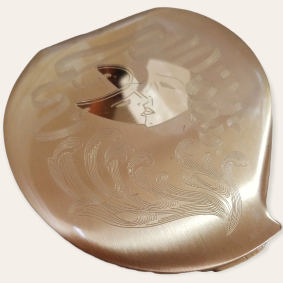 Vintage Elgin American Made in U.S.A. Goldtone Mirrored Powder Purse Compact - Picture 6 of 16